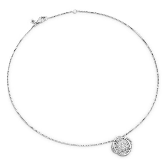 David Yurman Infinity Pendant Necklace with Diamonds - Picture 9 of 10